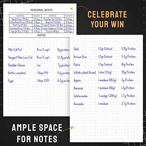 Nextnoid Hardcover Fitness Journal Workout Planner for Men & Women - A5(5.7" x 8.3") Sturdy Workout Log Book to Track Gym & Home Workouts