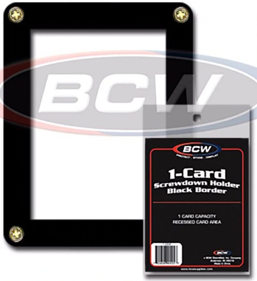 BCW Screw Down Card Holder - Black Border | Premium Trading Card Display Case for Sports, Pokémon, & Baseball Cards | Secure Card Protector for Trading Card Case Display | Ideal for Collectors
