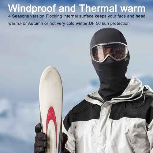 Motorcycle Balaclavas Ski Mask,Under Helmet Design High Stretch Soft Breathable Lightweight UF50 Warm Winter 4 Seasons