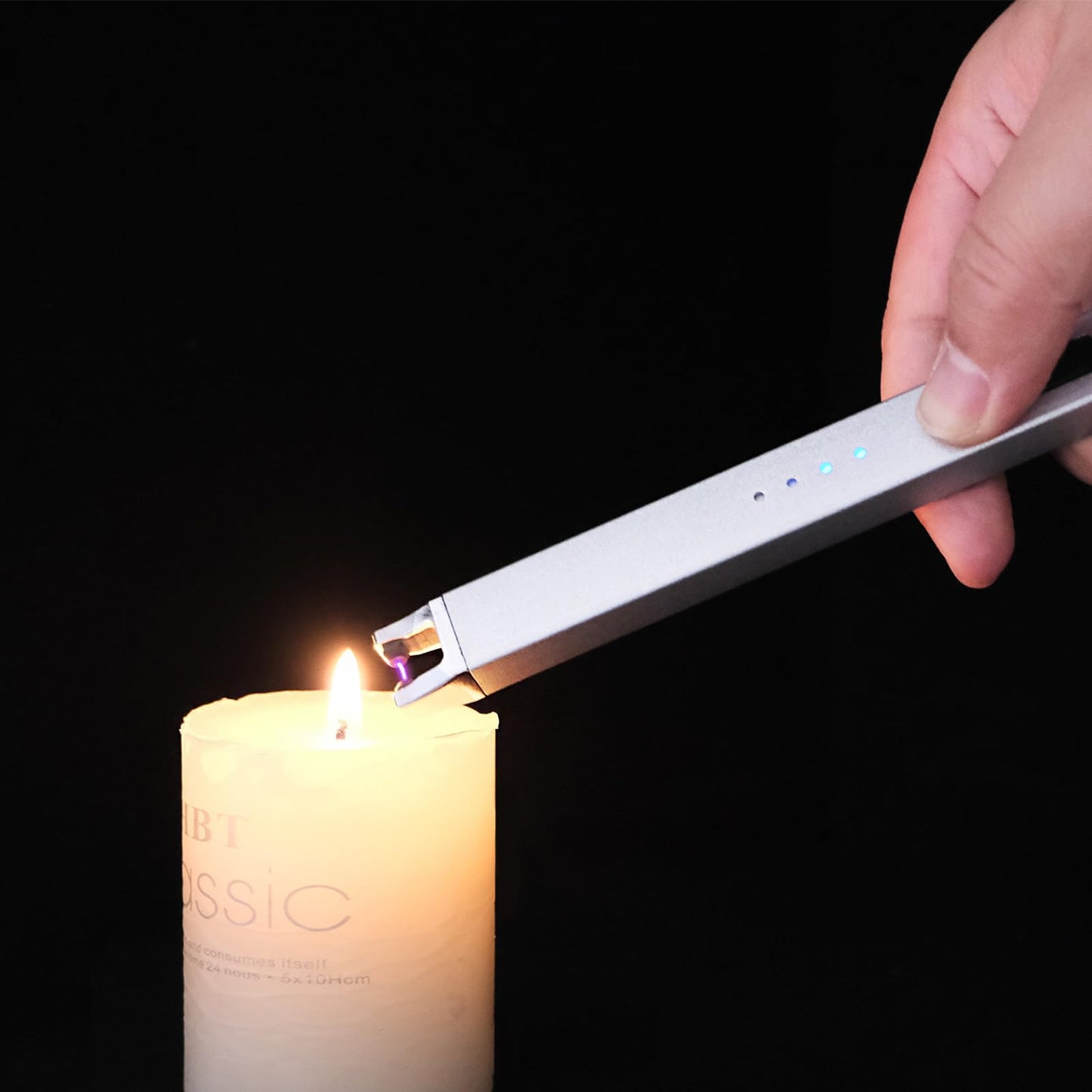 3 Pack Electric Candle Lighter USB Rechargeable Lighters Windproof Plasma Arc Lighters Flameless Type C Long Lighter with Safety Switch for Candle BBQ Camping Birthday Fireworks