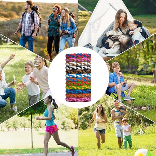 12 Pack Mosquito Repellent Bracelets - DEET-Free & Natural for Adults & Kids