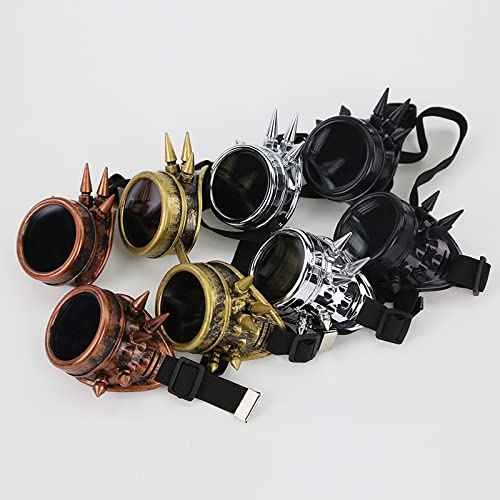 Vintage Steampunk Goggles Glasses with Rivet for Men Women Halloween DIY Gothic Cosplay Costume Punk Style Eyewear