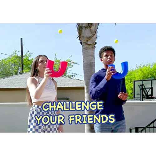 pindaloo Original Skill Game Toy with 2 Balls- Gifts for Kids and Adults Indoor & Outdoor Games, Ball Toys for Boys, Girls, & Teens - Gift Ideas, Fun Stuff, Develops Motor & Juggling Skills -Blue