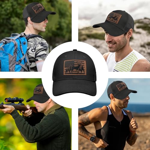 Hats for Men,Baseball Cap Gifts for Dad/Husband/Grandpa,mesh Back Trucker hatsfor Outdoor Fishing,Hunting,Hiking
