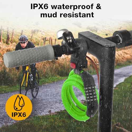 E Scooter Lock£¬Bike Lock 5-Digit Combination Lock 4 Feet Bike Locks Cable Heavy Duty Anti Theft Cable Locks with Mounting Bracket for Xiaomi M365/Max/GXL/Ninebot/Segway Scooter/Moto/Bicycle