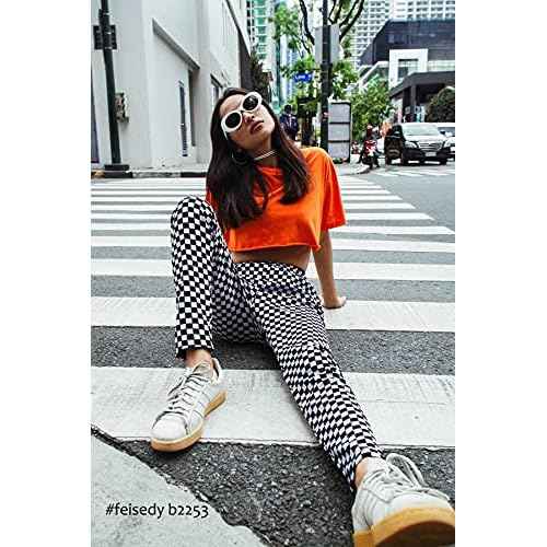 FEISEDY Sunglasses White Oval Clout Goggles for Women Men Retro Round Trendy Rimmed Clueless Costume Frame B2253