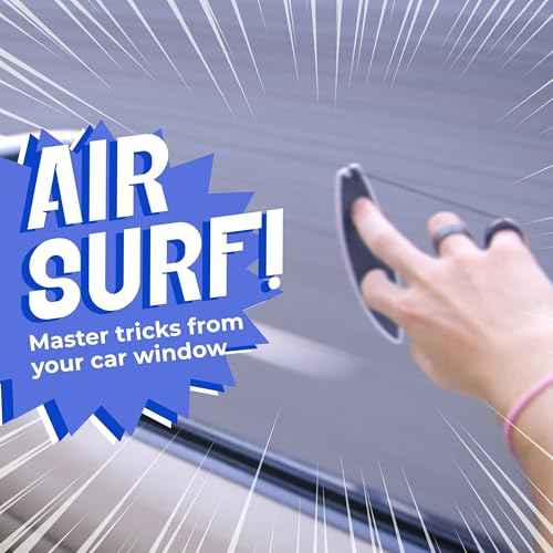 Finger Surfboard ? Blue Bomber Mini Hand Surf Toy with Grip Tape & Leash | Finger Board for Kids, Skaters & Surfers | Air Surf Tricks Behind Car Window | Pocket-Size Road Trip Gift Toy