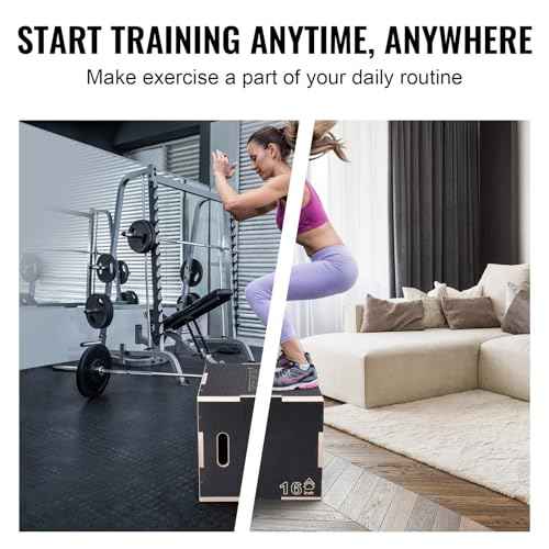 VEVOR 3 in 1 Plyometric Jump Box, Easy-to-Assemble Wood Plyo Box for Jumping Trainers, Home Gym Training and Conditioning