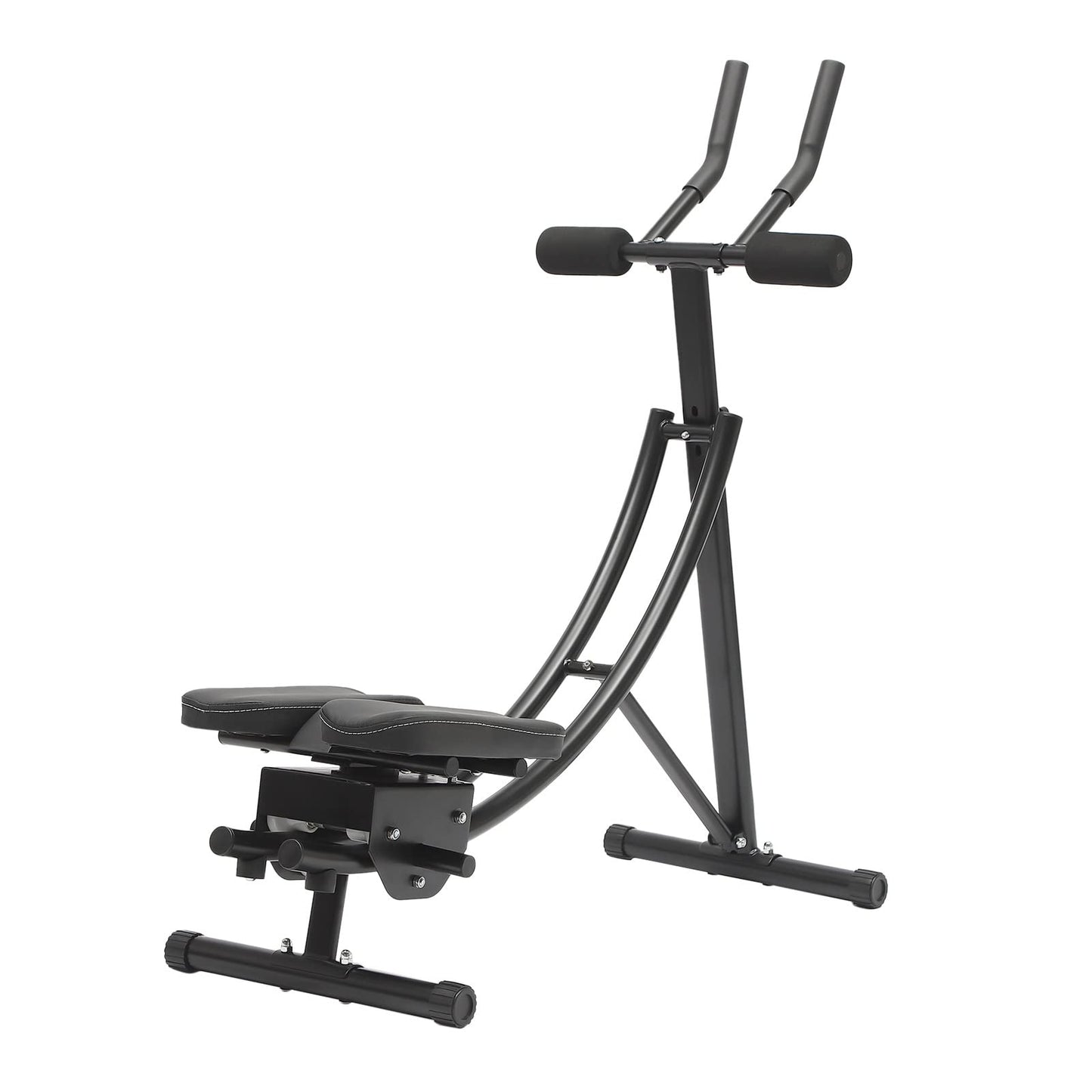 HZOPUTLH Abdominal Machine, Ab Workout Equipment with LED Display Foldable Fitness Equipment Core Workout Equipment Ab Machine for Stomach Workout Gear Adjustment 330lbs Load Black
