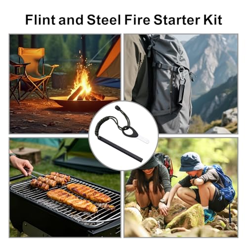 Ferro Rod Fire Starter Kit with Paracord Handle - 6 Inch Survival Tool - Variation 1