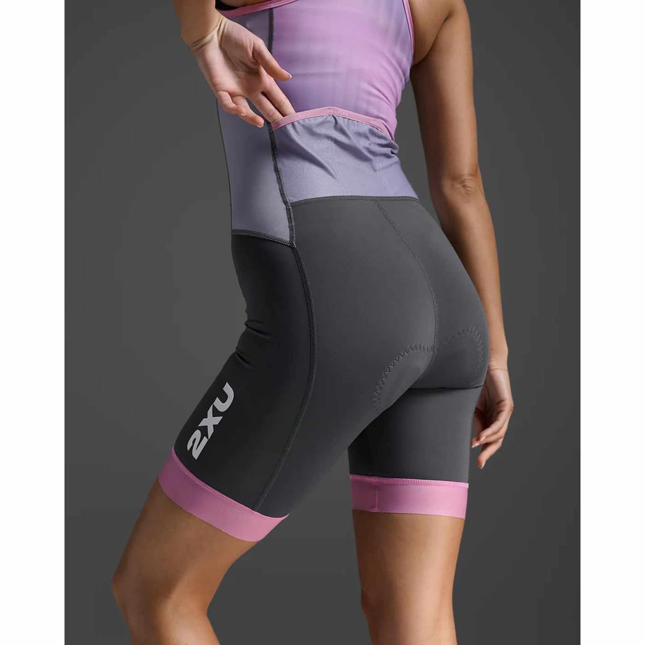 2XU Women's Core Tri Suit (Standard, Digital Lilac/Turbulence, X-Large)