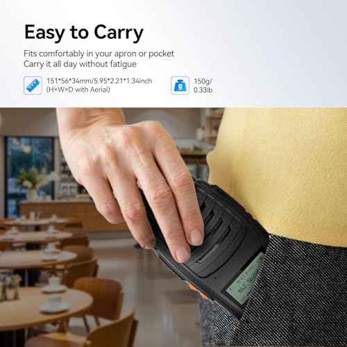 Retevis H777D Walkie Talkies for Adults with LCD Screen, Type-C Charging, FRS Long Range Handheld 2 Way Radio, Hand Free Rechargeable, for Business Restaurant Retail Church(6 Pack)