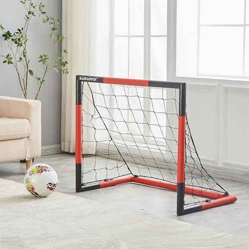KAIHAOWIN Soccer Goal 3'x2.5'|6'x4'|8'x6'|10'x6.6'-Steel Frame Goal Post All Weather Soccer Net-Quick Assembly Training Sports Soccer Goals for Backyard Indoor Outdoor-Heavy Duty Metal Soccer Goals
