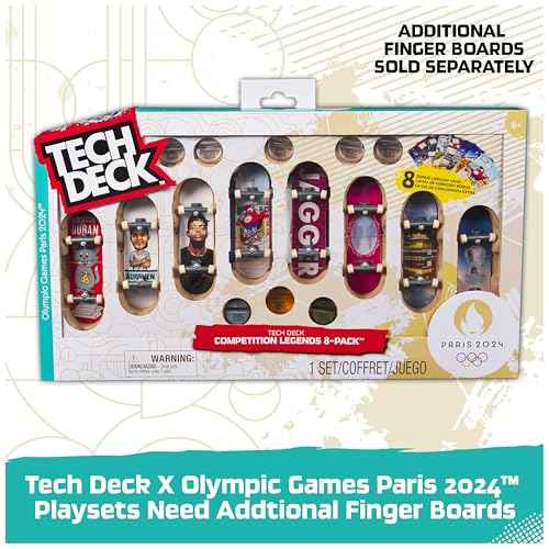 Tech Deck, Shane O¡¯Neill¡¯s Olympic Games Paris 2024 Ramp Customizable X-Connect Park Creator Playset & Exclusive Fingerboard, Kids Toy for Ages 6+