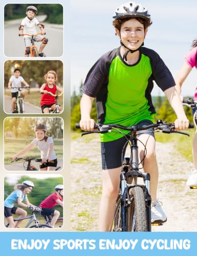 Kids Padded Cycling Shorts with Pockets - Youth Bike Shorts, Medium Black