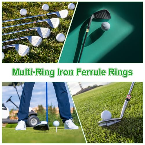 Blue Tapered Golf Club Ferrules Multi-Ring Resin Fits Iron Shafts