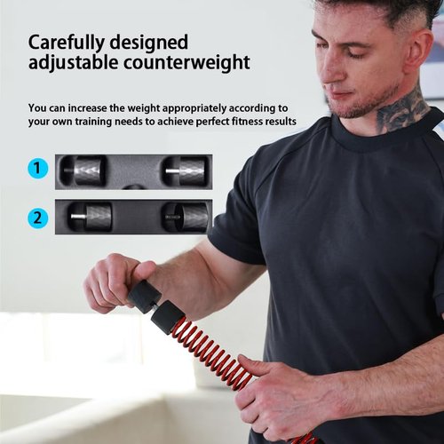 Ropeless Battle Rope, 2nd Generation Upgraded Version, Adjustable Weight, Portable Strength and Aerobic Trainer for Muscle Training Suitable for Athletes, Boxers, and Home Gyms to Burn