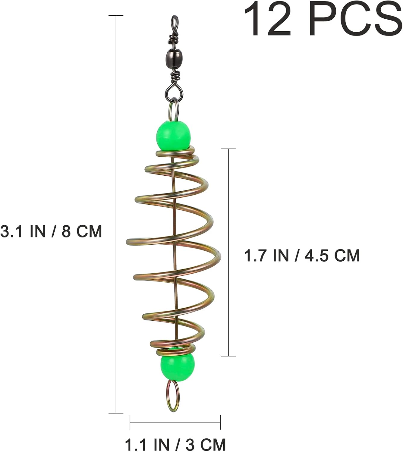 12PCS Luminous Carp Fishing Feeder, Bait Thrower, Fishing Feeder Bait Cage, Lures Cage Basket Minnow Baits