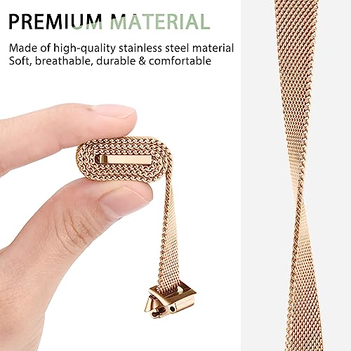 Rose Gold Metal Fitbit Inspire 2 Wristband Mesh Replacement Strap