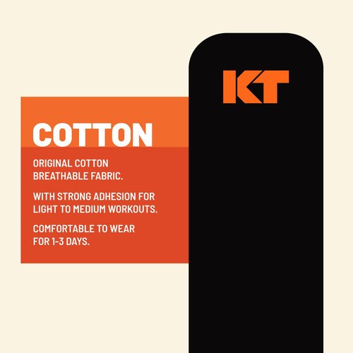 KT Tape, Original Cotton, Elastic Kinesiology Athletic Tape, 20 Count, 10” Precut Strips, Black