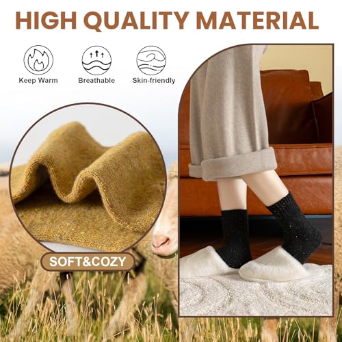 Women’s Wool Socks for Winter - Warm Hiking Crew Boot Socks