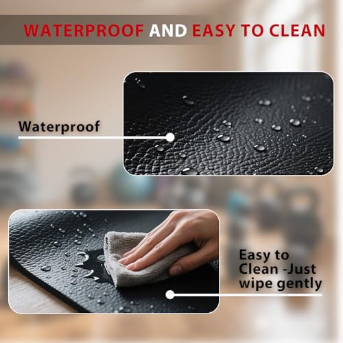 VTORY 79 x 39 Inch Non-Slip Treadmill Mat - Waterproof Shock Absorbing Floor Protector for Home Gym