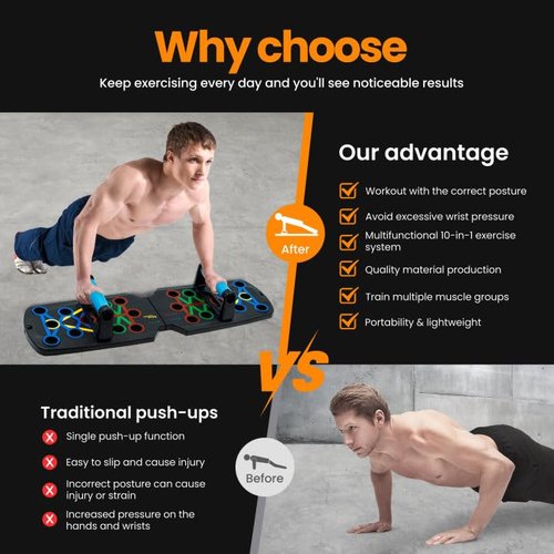 Push-Up Board, Portable Home Fitness Set,Full-Body Workout
