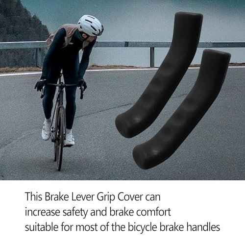 2 Pairs Bicycle Brake Lever Grip Protector Cover, Non-Slip Brake Lever Grip, Silicone Sleeve Universal Brake Protection Handle Cover for Bicycle, Cycling, Road/Mountain Bikes, Black