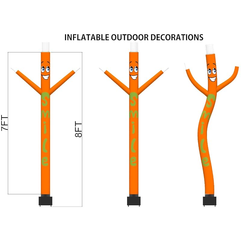 8ft Inflatable Air Waving Tube Dancer with Blower - Smile Puppet (Variation: Smile Puppet) for Parties & Events
