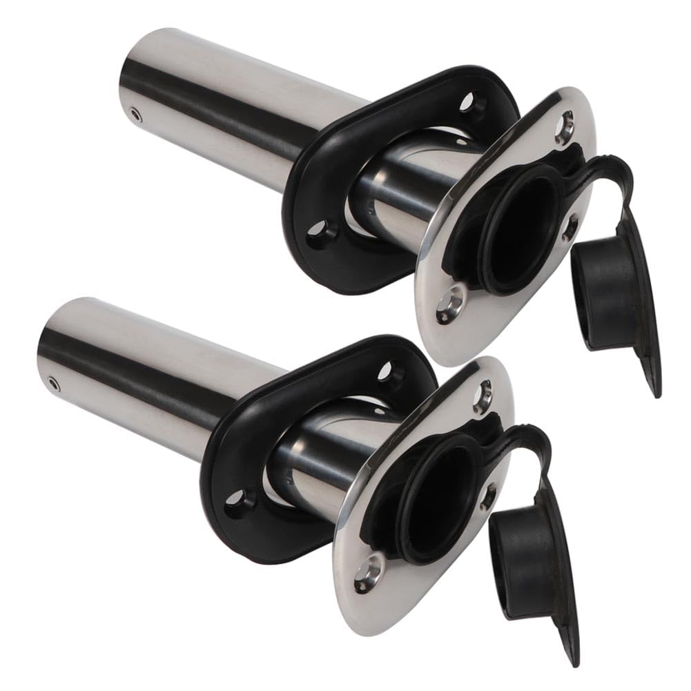 2PCS Flush Mount Fishing Rod Holder Stainless Steel, 90 Degree