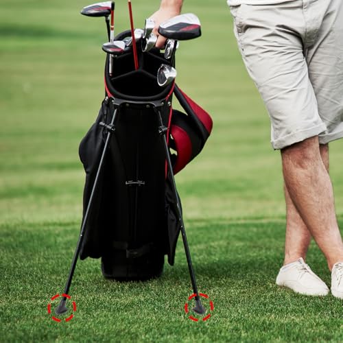 Golf Bag Stand Replacement Feet 2 Pack - Durable Rubber, Easy to Install, Universal Fit