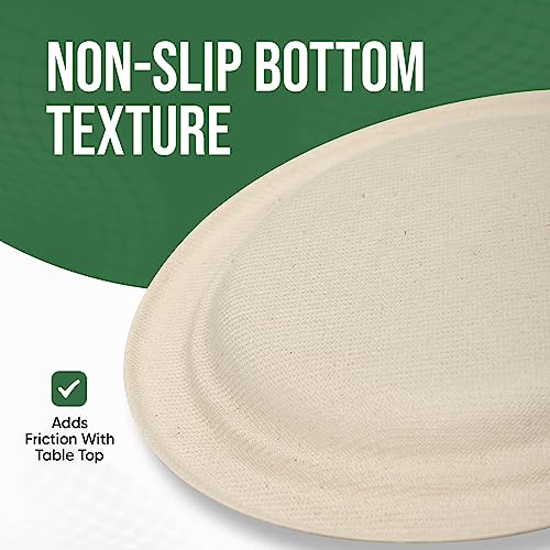 Brown Disposable Paper Plates 7 Inch - 100% Compostable, 100 Pack