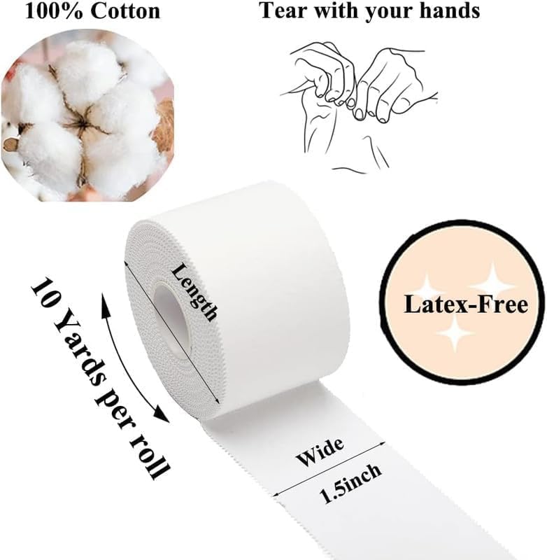 120PCS-Gentle Transparent White Tape - Hypoallergenic Tape for Sensitive Skin, Painless Removal, Breathable Comfortable to Exercise