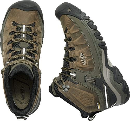 KEEN Men's Targhee 3 Mid Height Waterproof Hiking Boots, Bungee Cord/Black, 10.5
