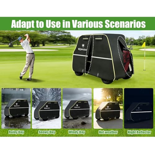 L-Fit Waterproof Golf Cart Cover for 2+2/4 Passenger Carts - Heavy Duty Windproof