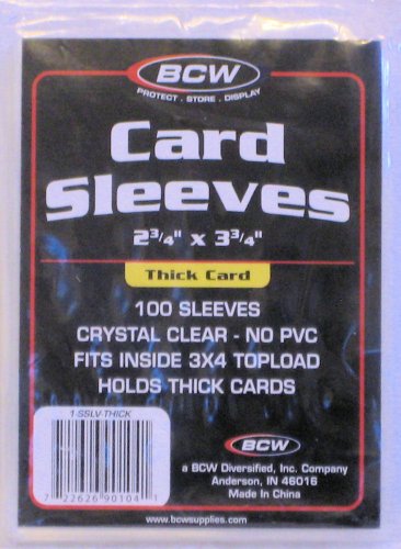 BCW Thick Card Sleeves 2 3/4 x 3 3/4 Inches 100 Pack - Archival Quality Protectors