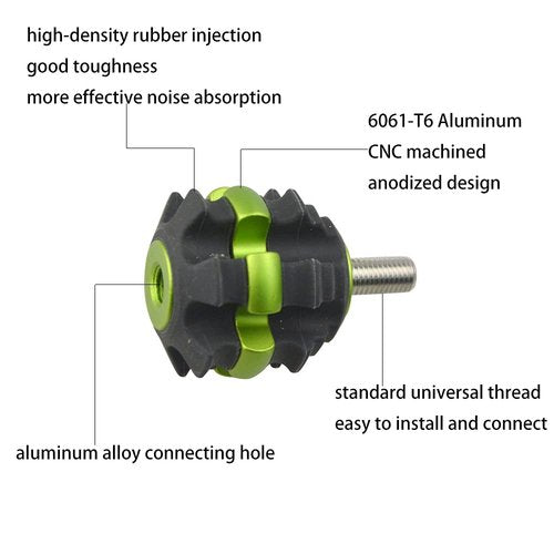 ZSHJGJR Archery Stackable Bow Stabilizer Ball Reduce Shock Absorber Balance Bar Vibration Damper Silencer for Recurve Compound Bow Hunting Shooting (Green)