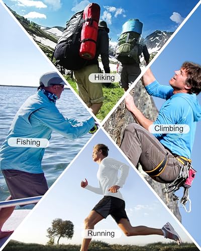 Men's UPF 50+ Sun Hoodie for Fishing Hiking Running - Long Sleeve UV Protection Shirt