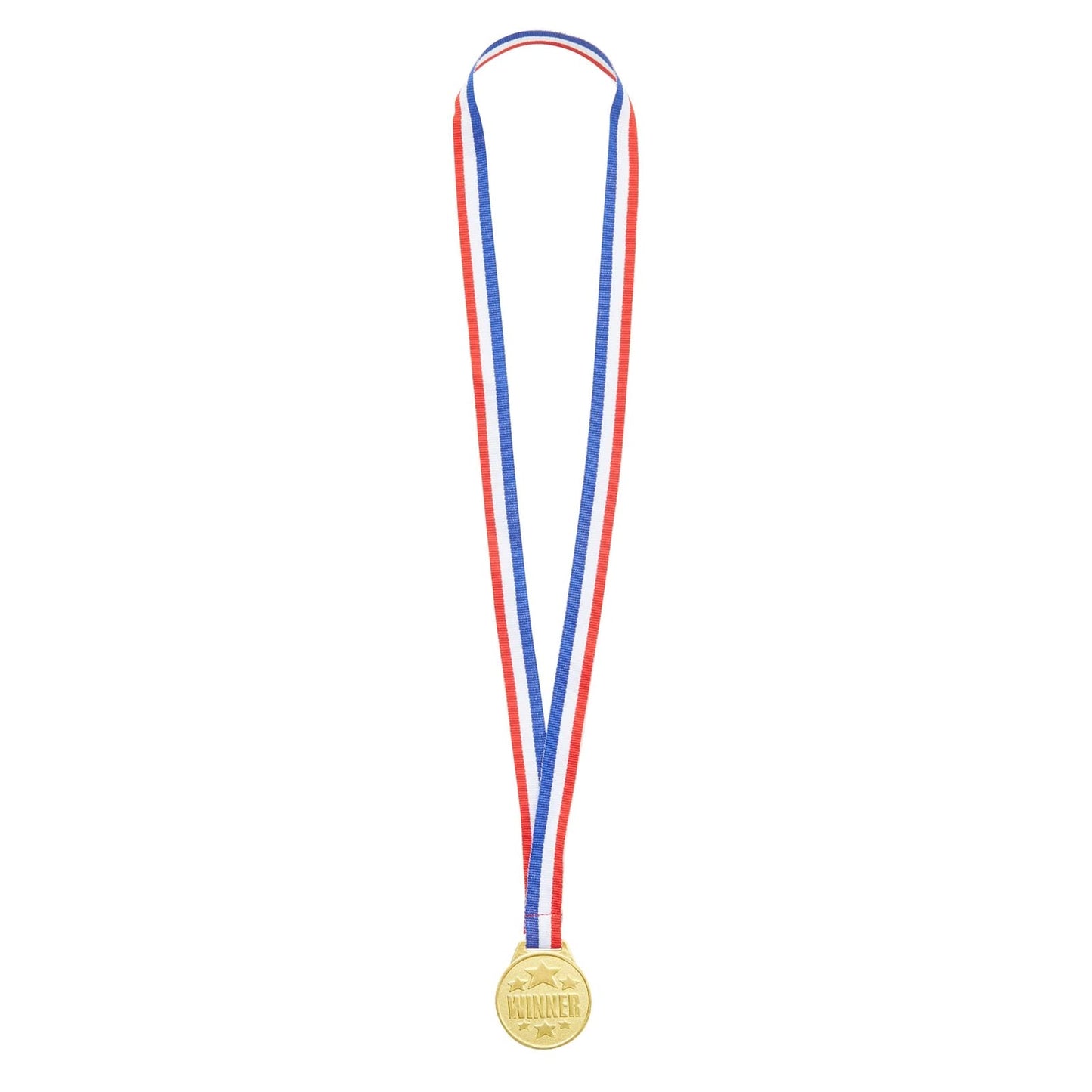 Juvale Gold Medals for Awards - 1.5 in Metal Winner Medals with 15.3 in Red, White & Blue Ribbon - Bulk 24 Pack for Kids & Adults Sports, Academic & Tournament Participation