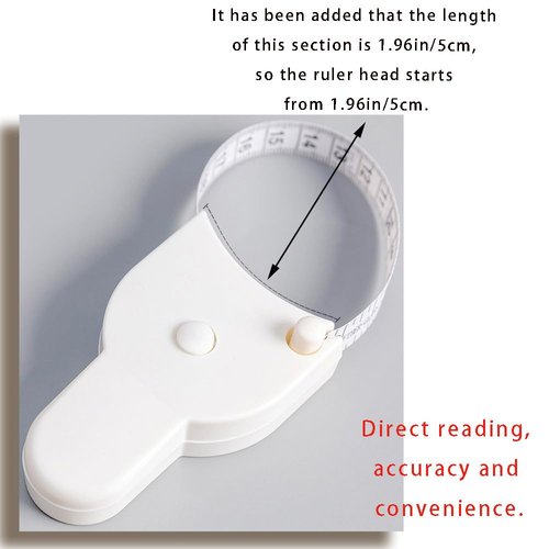 OULIGET Portable Retractable Body Measuring Tape,Self Tightening Body Measuring Tape,Automatic High Precision Double Sided Fitness Retractable Measure Tapes,2 Piece,White and Black