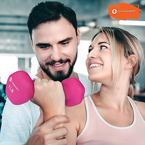 Dumbbells Set of 2 Neoprene Coated, Non-Slip Grip Pair - 3.0 Lbs Each