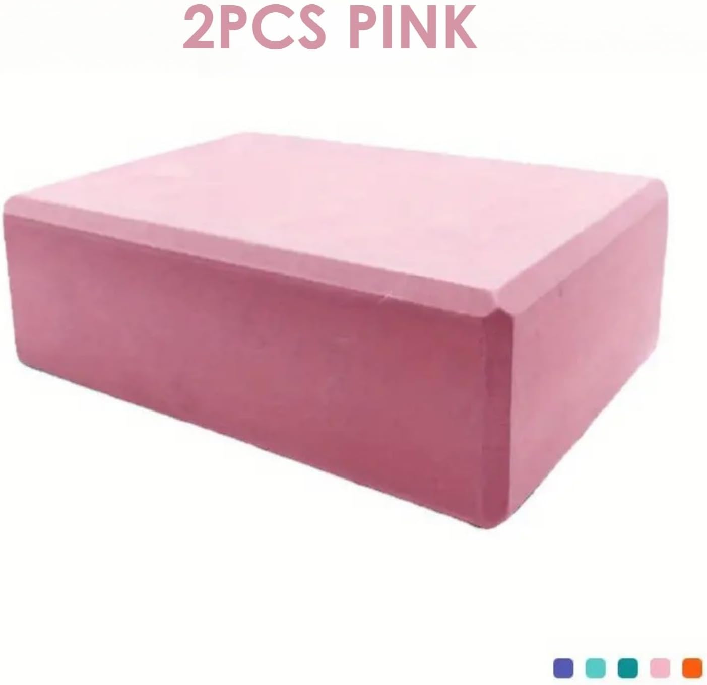 2PCS Non-Slip High-Density Yoga Foam Block – Balance & Support for Yoga, Pilates & Meditation - PINK