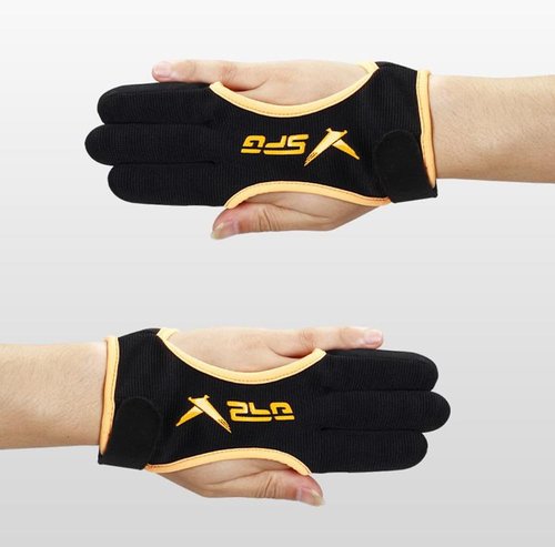EQQAJVTY Archery Three-Finger Finger Gloves Thickened Fingertips Traditional Recurve Bow String Gloves (Grey,Medium)