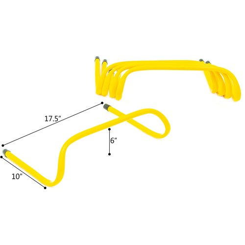 Trademark Innovations 6" Speed Training Hurdles (Set of 5, Yellow)
