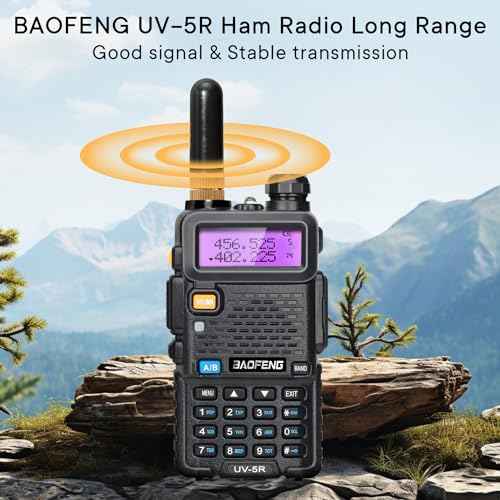 BAOFENG UV-5R Ham Radios Long Range?8W Dual Band Rechargeable Walkie Talkie Portable Two-Way Radios, UV5R Handheld Radio with Four 1800mAh Li-ion Batteries (2 Pack)