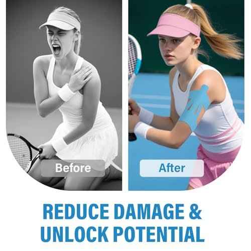 12Pcs Kinesiology Tape-for Shoulder, Shoulder Pain Relief Athletic Tapes, Shoulder Support & Stability Precut Strips, Waterproof & Elastic, Breathable Hypoallergenic Latex-Free