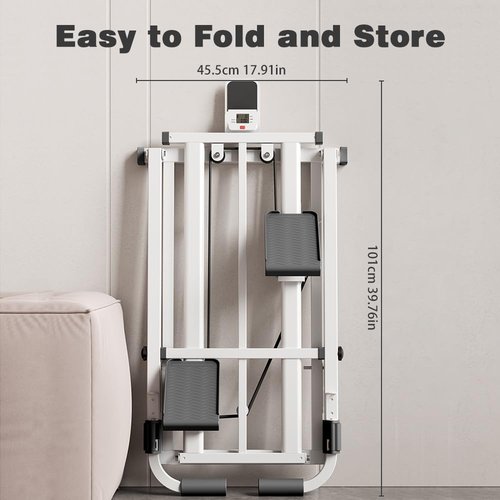 Foldable Stair Stepper Machine with Handles ??330LB Capacity Adjustable Resistance Stepper for Home Cardio, Low-Impact Full Body Workout ??Quiet, Compact Stepping Machine for Weight Loss & Toning