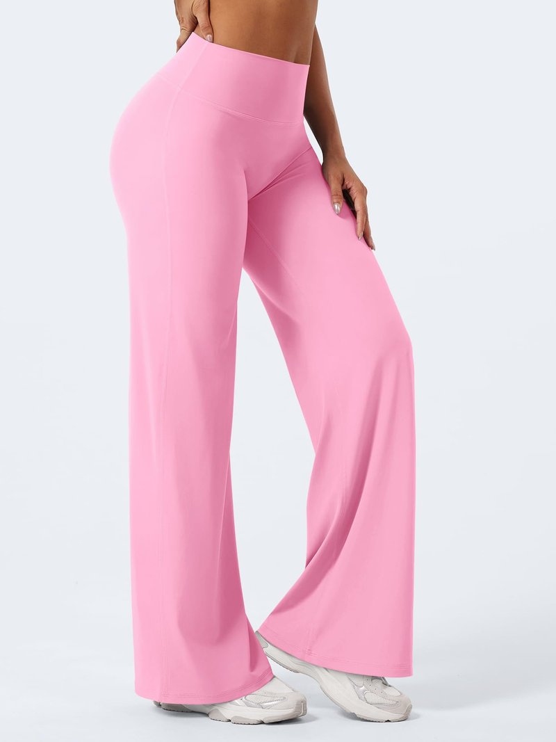YEOREO Workout Leggings Womens No Front Seam Straight Leggings 31.5" High Waist Buttery Eddiy Gym Yoga Pants Bubblegum Pink S