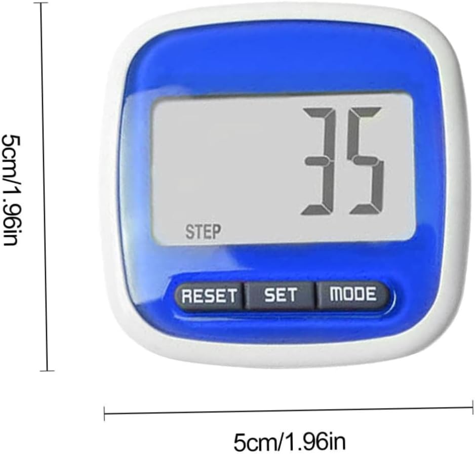 1PC Pocket Pedometer with Belt Clip Pocket Step Counter, Pedometer Step Counter Walking Distance Calorie with Large LCD Display and Belt Clip (Blue) Running