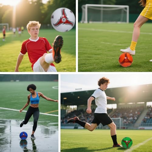 Youlina Size 5 Soccer Balls Pack with Pump & Mesh Bags - Bulk Sports Equipment for Donations